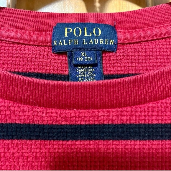 Polo by Ralph Lauren Red/ Black Striped Thermal Size XL - Picture 5 of 6
